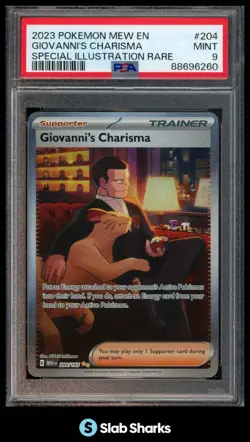 2023 POKEMON 151 #204/165 GIOVANNI'S CHARISMA SPECIAL ILLUSTRATION RARE PSA 9 - Image 1