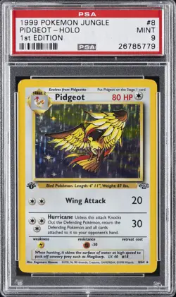 1999 POKEMON JUNGLE 1ST ED #8 PIDGEOT-HOLO PSA 9 - Image 1