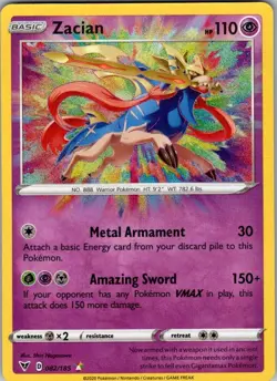 Pokemon Zacian #082/185 Vivid Voltage Amazing Rare Holo NM - Image 1