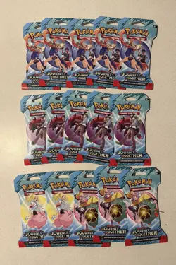 Pokemon Scarlet & Violet JOURNEY TOGETHER TCG booster LOT OF 15 PACKS TOTAL NEW - Image 2