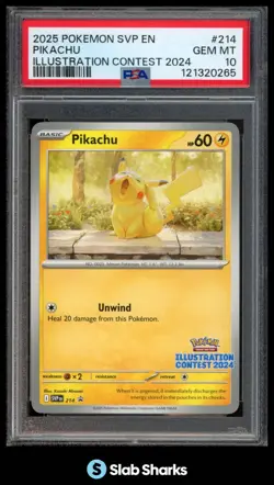 2025 POKEMON SV BSP - SVP EN #214 PIKACHU ILLUSTRATION CONTEST 2024 PSA 10 - Image 1