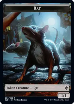MTG magic cards 1x Rat Token Throne of Eldraine NM-Mint, English - Image 1