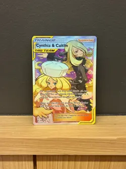 Pokemon TCG Cynthia & Caitlin Full Art Tag Team Card 228/236 NM - Image 1