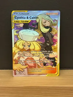 Pokemon TCG Cynthia & Caitlin Full Art Tag Team Card 228/236 NM - Image 2