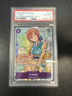 O-Nami Illustration Box Vol.1 OP05-062 One Piece Promotion Cards Foil PSA 10 JL - Image 1