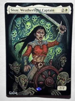 Magic the Gathering Hand-Painted Sisay, Weatherlight Captain by Grim Alters - Image 1