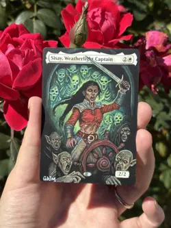 Magic the Gathering Hand-Painted Sisay, Weatherlight Captain by Grim Alters - Image 3