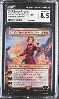 CHANDRA, FLAMECALLER Secret Lair MEIKO, Explosive Entertainer Foil CGC 8.5 MTG - Image 1