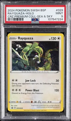 2024 POKEMON SWSH BLACK STAR PROMO #029 RAYQUAZA-HOLO PSA 9 - Image 1