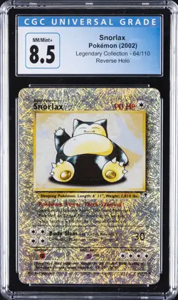 2002 POKEMON LEGENDARY COLLECTION REVERSE HOLO #64 SNORLAX CGC 8.5 - Image 1