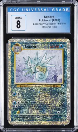 2002 POKEMON LEGENDARY COLLECTION REVERSE HOLO #63/110 SEADRA CGC 8 - Image 1