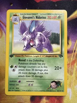 Pokemon 1st Edition Giovanni’s Nidorino 45/132 - Gym Challenge - Near Mint - Image 1