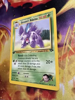 Pokemon 1st Edition Giovanni’s Nidorino 45/132 - Gym Challenge - Near Mint - Image 3