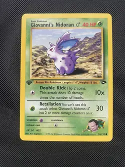 Pokemon - Giovanni's Nidoran - Gym Challenge 75/132 1st Edition - Common - NM - Image 1