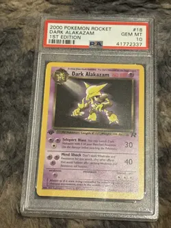 2000 Pokemon Rocket Dark Alakazam 1st Edition PSA Gem MT 10 - Image 1