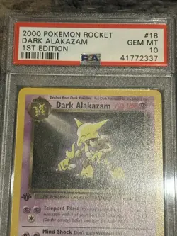 2000 Pokemon Rocket Dark Alakazam 1st Edition PSA Gem MT 10 - Image 2