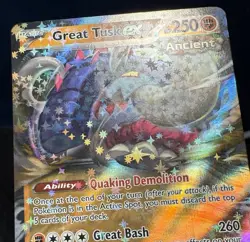 Pokemon Great Tusk ex 053/091 Paldean Fates Double Rare Holo NM - Image 3