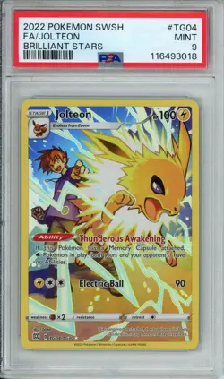 Pokemon: Jolteon 2022 Brilliant Stars SWSH (TG04/TG30) English PSA 9 - Image 1
