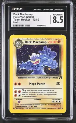 CGC 8.5 Dark Machamp 2000 Team Rocket 10/82 Holo Pokemon Card - Image 1