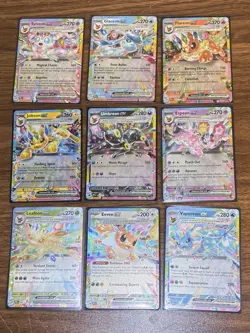 POKEMON TCG Prismatic Evolutions Full Set Of 9 EEVEELUTION EX Rainbow Cards ENG - Image 1