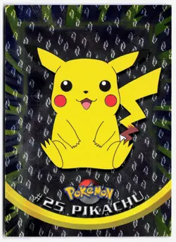 Topps Pokemon Card PIKACHU Flames Foil #25 Black Label (crease) HP - Image 1