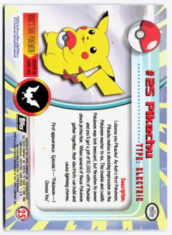 Topps Pokemon Card PIKACHU Flames Foil #25 Black Label (crease) HP - Image 2