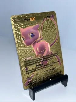 Mew EX Gold Tone Foil Pokemon Card Fan Art Display Card HP120 - Image 3