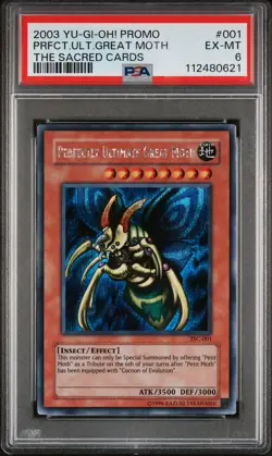 2003 YU-GI-OH! PROMO THE SACRED CARDS #001 PERFECTLY ULTIMATE GREAT MOTH PSA 6 - Image 1
