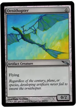 MTG ORNITHOPTER MIRRODIN FOIL UNCOMMON ARTIFACT CREATURE MP AFFINITY HAMMER EDH - Image 1