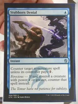 Stubborn Denial Khans of Tarkir NM/LP Small Seller 💌 Fast Free Shipping! - Image 2