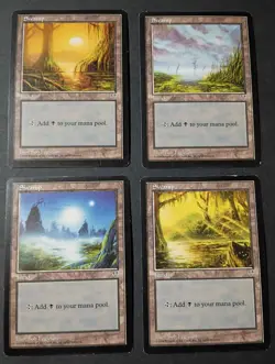 MTG - Magic: The Gathering - Swamps 339-342 - Mirage Vintage 1996 - LP/MP - Image 1