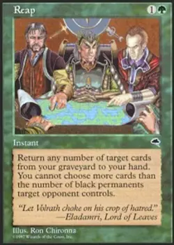 MTG Reap, Tempest, Heavily Played, English - Image 1