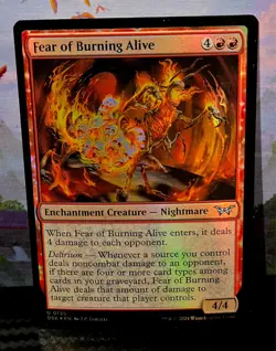 magic the gathering - FOIL!! - Fear of Burning Alive - Enchantment Creature -Red - Image 1