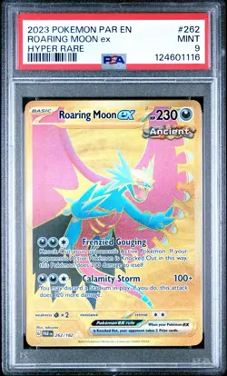 2023 POKEMON PAR EN-PARADOX RIFT HYPER RARE #262 ROARING MOON EX PSA 9 - Image 1