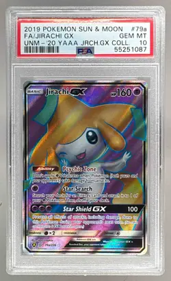 1087 Jirachi 2019 Pokemon Sun & Moon Unified Minds #79a/236 Promos PSA 10 - Image 1
