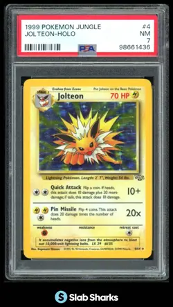 1999 POKEMON JUNGLE #4/64 JOLTEON HOLO RARE PSA 7 - Image 1