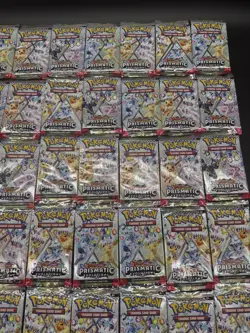 Pokemon Scarlet & Violet Prismatic Evolutions New Sealed Booster Pack Lot Of 56 - Image 3