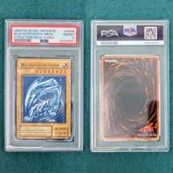 2002 YU-GI-OH JAPENESE BLUE EYES WHITE DRAGON STRUCTURE DECK KAIBA PSA GRADED 8 - Image 1
