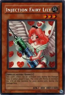 Moderately Played, English Yu Gi Oh Injection Fairy Lily - LOD-100 - Secret Rare - Image 1