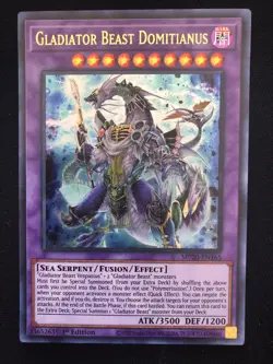 YuGiOh GLADIATOR BEAST DOMITIANUS MP20-EN165 Ultra Rare 1st Edition NM/M - Image 1
