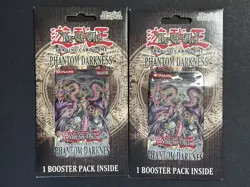LOT of (2) Yu-Gi-Oh Phantom Darkness Factory Sealed Blister Booster Packs - Image 1