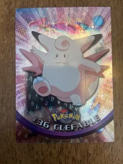 Clefable #36 - TOPPS 1999 Pokemon Card - Black Logo - Textured Flames Holo - Image 2