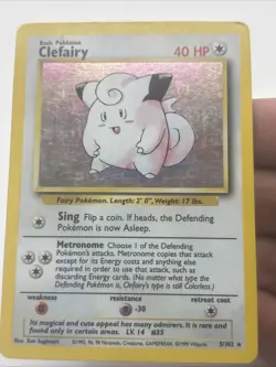 Clefairy 5/102 Holo Rare Base Set Pokemon Card - Image 1