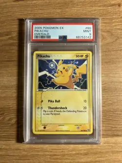 PSA 9 MINT Pikachu 60/106 (ex Emerald) Non-Holo Pokemon Card - Image 1