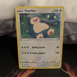 Snorlax Pokemon SWSH032 Holo Black Star Promo Card with Swirl - Image 1