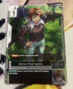 Gundam Card Game ST04-010 C Kira Yamato Promo Card English Foil - Image 1