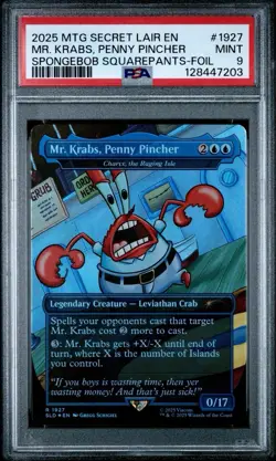 PSA 9 Mr. Krabs, Penny Pincher (Charix), Foil, Spongebob Secret Lair Drop, MTG - Image 1