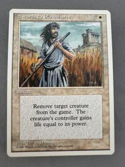 Swords to Plowshares MTG Core Set 4th Edition Regular-LP Excellent-Vintage - Image 1