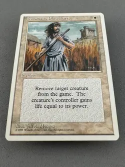 Swords to Plowshares MTG Core Set 4th Edition Regular-LP Excellent-Vintage - Image 3