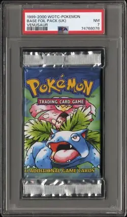 1999-2000 Base Set Pokemon Venusaur Art UK Booster Pack - PSA 7 WOTC - Image 1